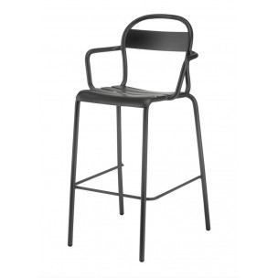 Барний стілець з підлокітниками Stecca 6 Dark Grey